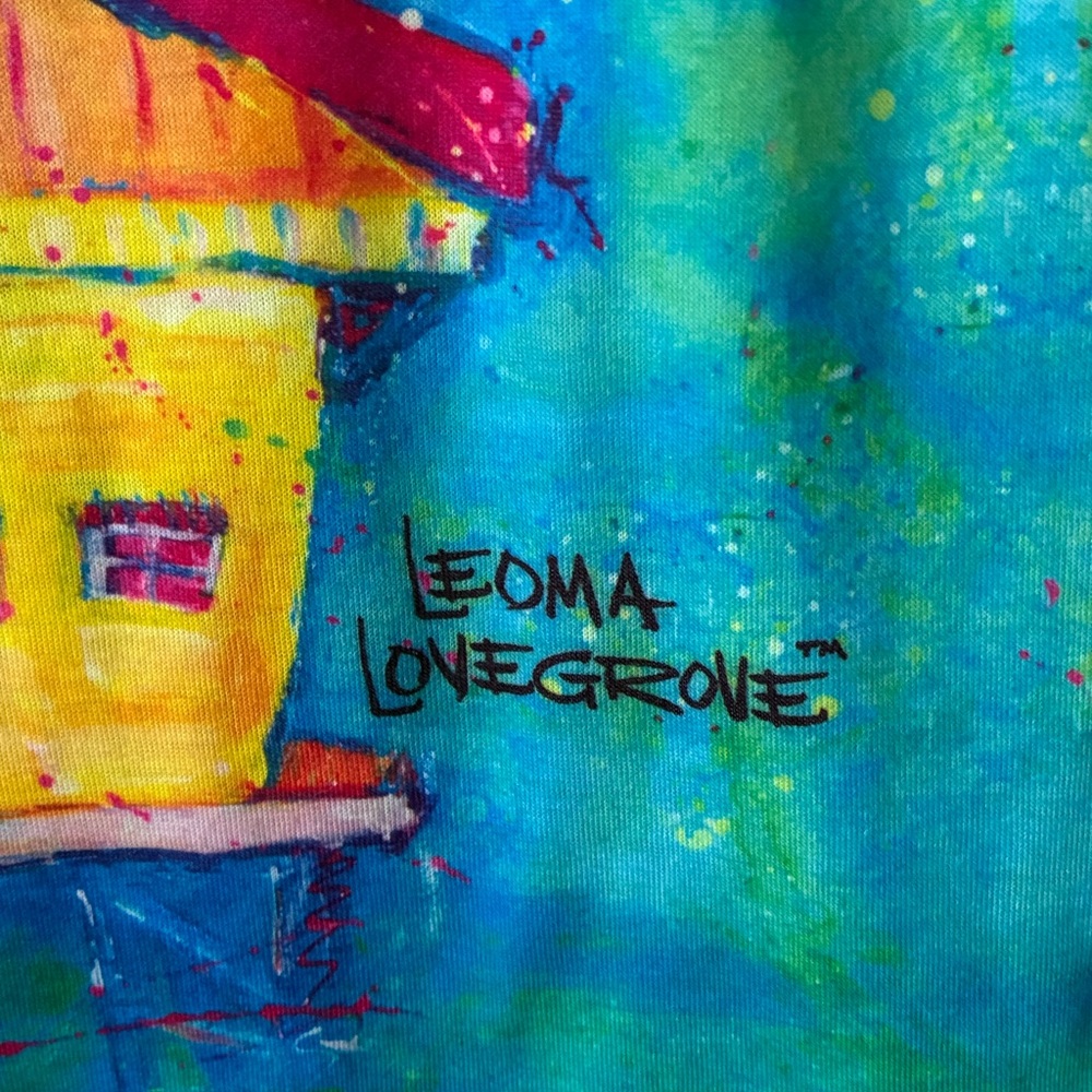 Leoma Lovegrove Colorful Artistic T-Shirt Size L - Picture 6 of 6